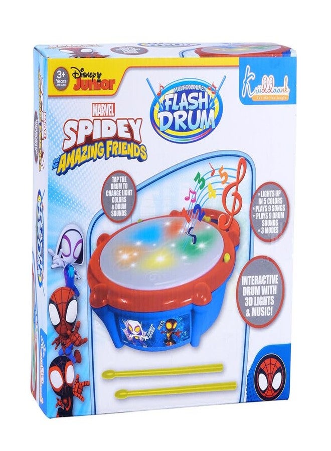 Kriiddaank Marvel Spiderman Theme Flash Drum - Interactive Superhero Gifts with Lights for Kids | Fun & Educational Toy for Kids | Safe, Engaging & Interactive Play - Image 2